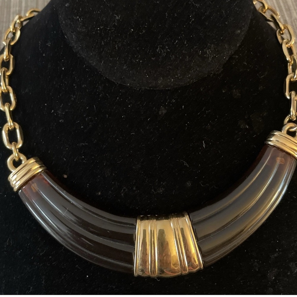 Morgan Taylor Gold and Brown Statement Necklace
